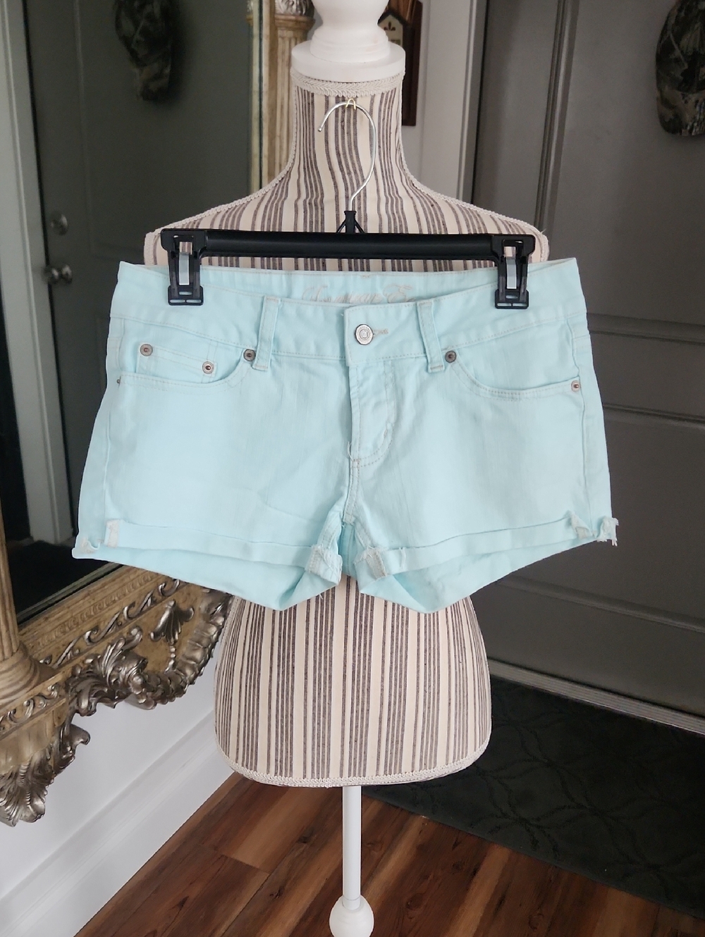 Women’s Light Teal Denim Shorts